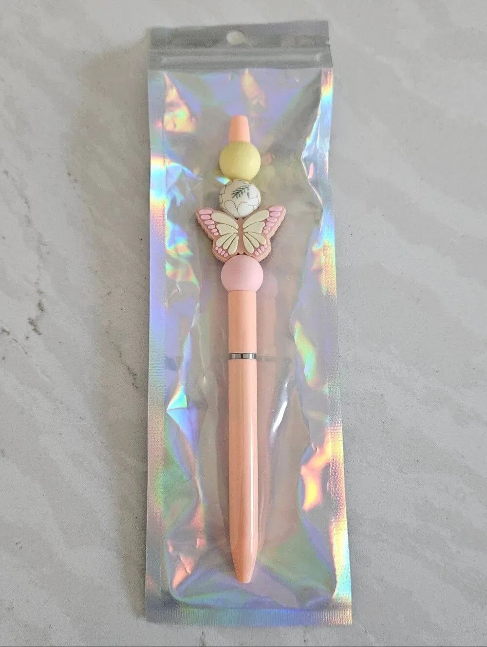 Pink Pastel Decorative Butterfly Pen